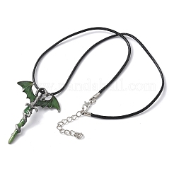 Ожерелья с подвеской в виде меча из сплава и эмали в виде дракона&nbsp;LS-NJEW-V005-02P-01