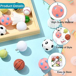 16 шт. 8 подвески из непрозрачной спортивной смолы&nbsp;FIND-CJ0005-35