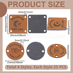 100 шт. 4 стиля этикеток из искусственной кожи FIND-UN0007-63