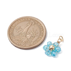 10шт 10 цвета прозрачные стеклянные подвески из бисера&nbsp;PALLOY-JF02581-02