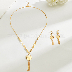 Винтажные комплекты из овальных железных серег и ожерелий с кисточками в стиле ближневосточного богемного стиля для женщин&nbsp;QM7256