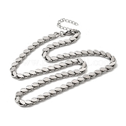 Ожерелья из витой цепи из нержавеющей стали 304 в форме конского глаза для женщин и мужчин NJEW-A046-01P