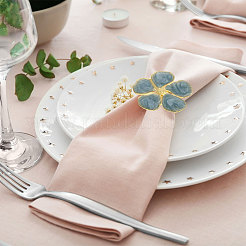 Кольца для салфеток с цветочной эмалью&nbsp;AJEW-WH0077-019