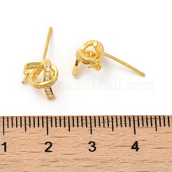 925 серебряная фурнитура для сережек-гвоздиков с микропаве из кубического циркония STER-P056-08G