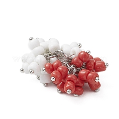 7 шт. подвески в виде винограда из стеклянных бусин двух цветов PALLOY-JF04250