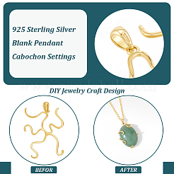 1 шт. 925 заготовки для подвески из стерлингового серебра с оправой в виде кабошона STER-BC0002-44G