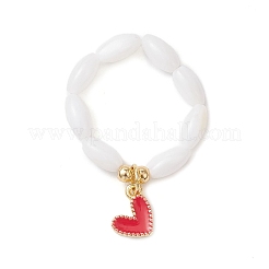 Парные кольца-подвески из натуральной ракушки с латунной эмалью RJEW-TA00230