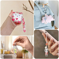 48 шт. 6-х цветные прозрачные гальванические стеклянные подвесные украшения HJEW-CA00071