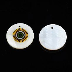 Подвески с пресноводными ракушками с принтом&nbsp;LS-SHEL-T009-20C