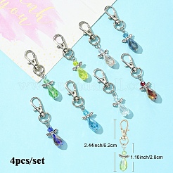 Украшение подвески из стекла и сплава «ангел»&nbsp;HJEW-YW00026-01