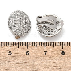 Полукруглые латунные клипсы с микропаве из прозрачных кубических цирконий EJEW-M082-14P