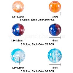Наборы стеклянных бусин с кракле CCG-PH0003-08
