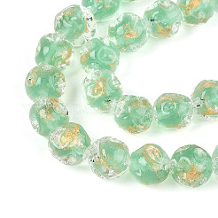 Ручной золотой фольги стекло бисер нитей&nbsp;FOIL-N029-04B