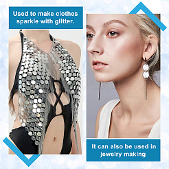 200 шт. плоское круглое акриловое зеркало с пришивными стразами FIND-GA0003-69