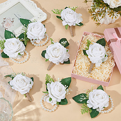 8шт. 2 стиля шелковых искусственных цветов для запястья&nbsp;AJEW-CL0001-57