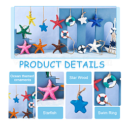 13 шт. 13-х цветные подвесные украшения из смолы&nbsp;HJEW-PH0001-38