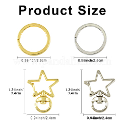 20 комплект поворотных застежек из сплава в форме звезды&nbsp;DIY-YW0017-37G