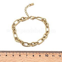Браслет Figaro Chains из нержавеющей стали 304 для женщин BJEW-Z140-03G