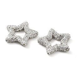 Звездообразные полимерные глиняные бусины со стразами&nbsp;CLAY-NH0001-06M