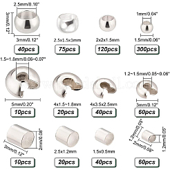 Набор из латунных и железных бусин-обжимок и крышек для бусин-обжимок&nbsp;KK-PH0003-99