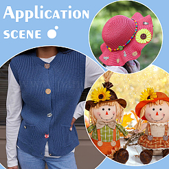 2 пакетик печатных деревянных пуговиц BUTT-WR0001-31