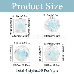 120шт 4 стиля прозрачные акриловые бусины&nbsp;OACR-YW0004-31