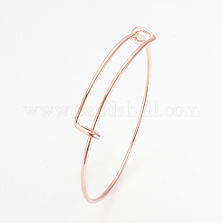 Регулируемый латунный расширяемый браслет BJEW-R032-RG