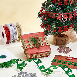 4 рулон 4-цветной полиэстеровой ленты с рождественскими колокольчиками и блестками OCOR-GA0002-35