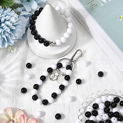 200шт 2 цвета непрозрачные акриловые бусины&nbsp;MACR-SP0001-86