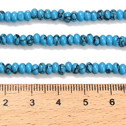 Синтетических нитей бирюзовые бусы G-L635-A10-4x2mm-01