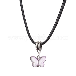 Ожерелья с подвесками в виде бабочек из стекла NJEW-JN04572