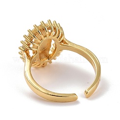 Регулируемые латунные кольца микро манжеты из прозрачного циркония KK-K258-36G-RS