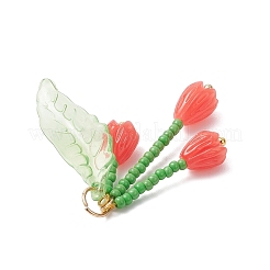 Подвески из стеклянных бусин в виде цветка магнолии&nbsp;PALLOY-MZ01112-01