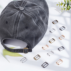 40 шт. 4-х цветные прямоугольные пряжки-слайдеры из сплава DIY-BC0012-18