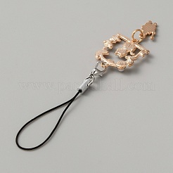 Арка из сплава эмали с подвеской для телефона с кошкой и охранником&nbsp;HJEW-WH0007-27