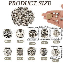 100 шт. 10 стиля сплава европейских бусин FIND-SP0003-96