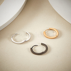 6 шт. 3-х цветные серьги-кольца из нержавеющей стали&nbsp;EJEW-LP0001-37