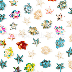 100 шт. 14 вида синтетических бирюзовых бусин G-FS0005-85