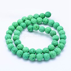 Бусы из натуральной лавы G-F531-6mm-G07