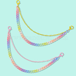 2 шт. двухцветные резиновые двухслойные цепные ремни для брюк AJEW-GF0011-20B