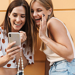 1 комплект ремешков для мобильного телефона из АБС-пластика с имитацией жемчуга HJEW-FH0001-54