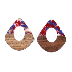 Подвески из прозрачной смолы и ореха&nbsp;RESI-T057-07F