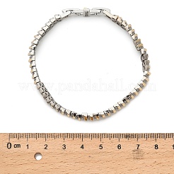 Латунные браслеты-цепочки с микропаве из прозрачных кубических цирконий&nbsp;LS-BJEW-B145-05