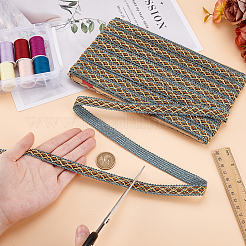 12 м плетеных полиэстеровых ромбовидных лент&nbsp;SRIB-WH0011-267C