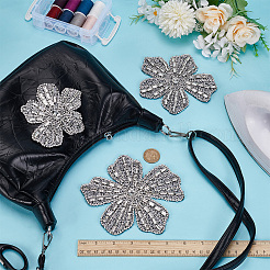 3 шт. 3 стиля фетровые и стразы вышитые нитками приклеиваемые/пришивные нашивки PATC-FG0003-25