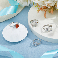 4 шт. 4 стиля овальных латунных стразовых регулируемых колец&nbsp;KK-HS0015-90