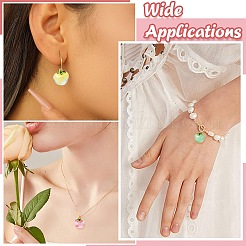 60 шт. 12-х цветные прозрачные стеклянные подвески в форме яблока&nbsp;DGLA-CJ0001-03