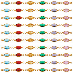 60 шт. 6-х цветные латунные подвески-коннекторы из стекла k9&nbsp;KK-TA0003-15