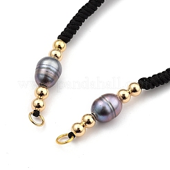 Регулируемый плетеный браслет из нейлоновой нити AJEW-JB00714-02