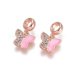 Латунь микропейв кубический цирконий европейские подвески с подвесками ZIRC-E163-02RG